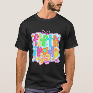 T-shirt Filles de 5e année avec nœud coquette rentrée scol