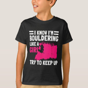 T-shirt Filles de Bouldering Grimpeuse de Bloc Rocher Arti