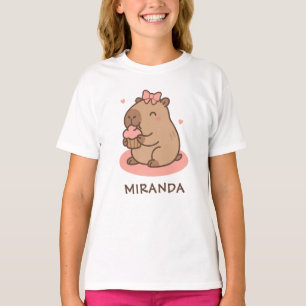 T-shirt Filles de capybara Personnalisé Mignon Drôle