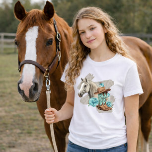 T-shirt Filles de cheval occidental