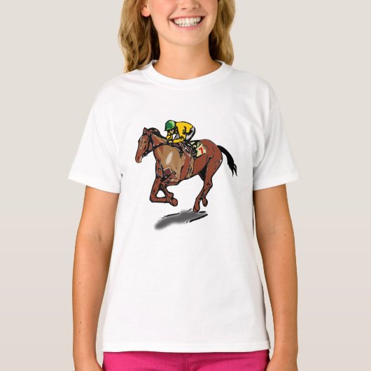 T-Shirt Filles De Course De Cheval (Devant)