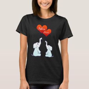 T-shirt Filles de famille Soeur Eternel Eléphants Coeur Lo