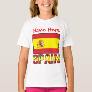 T-shirt Filles de l'héritage du drapeau espagnol personnal