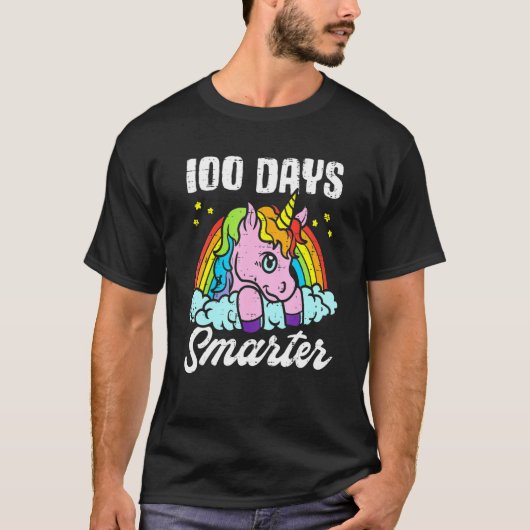 T-shirt Filles de licorne 100 jours plus intelligentes Pro (Devant)