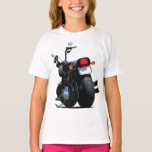 T-shirt filles de moto noire (Devant)