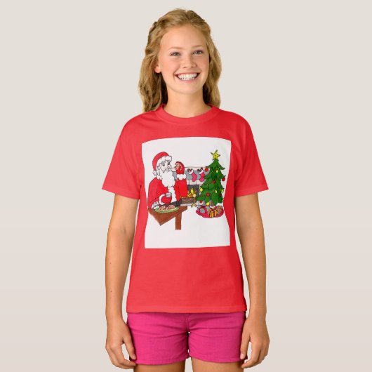 T-shirt filles de Noël doux (Devant entier)