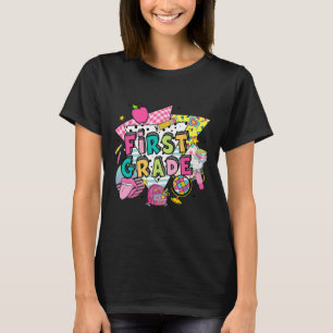 T-shirt Filles de première année retour à l'école pastel m