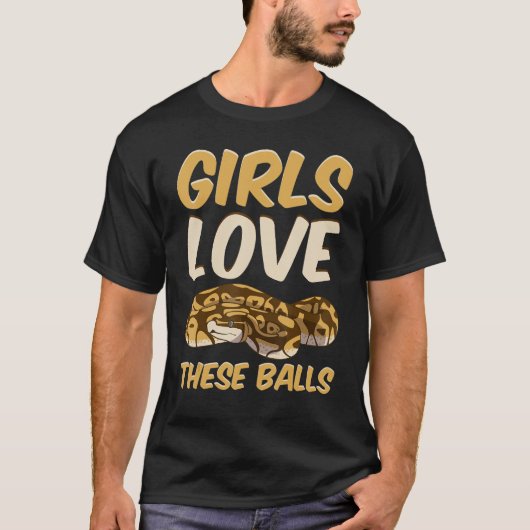 T-shirt Filles de Python à Boules Aiment Ces Boules (Devant)
