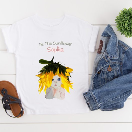 T-Shirt Filles de tournesol Fleurs personnelles