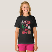 T-shirt Filles de vacances Costume mignon Drôle Noël (Devant entier)