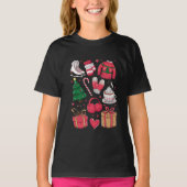 T-shirt Filles de vacances Costume mignon Drôle Noël (Devant)