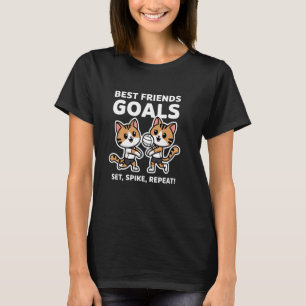 T-shirt Filles de Volleyball Chats Sœurs Volleyball
