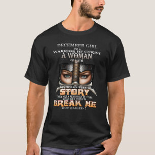 T-shirt Filles Décembre Fille Je suis un guerrier du Chris