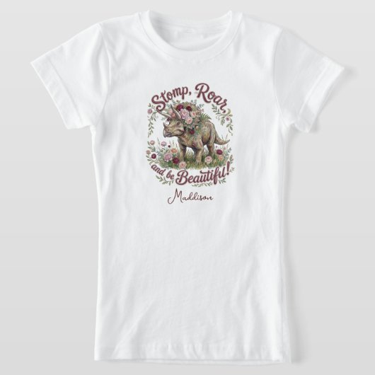 T-Shirt Filles Dinosaure (Poser)