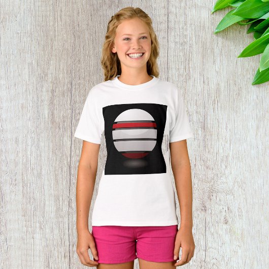 T-Shirt Filles Droid Rouge Et Blanc