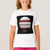 T-Shirt Filles Droid Rouge Et Blanc (Devant)