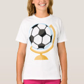 T-shirt filles du globe de balle de football (Devant)