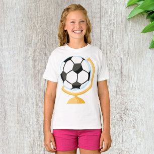 T-shirt filles du globe de balle de football
