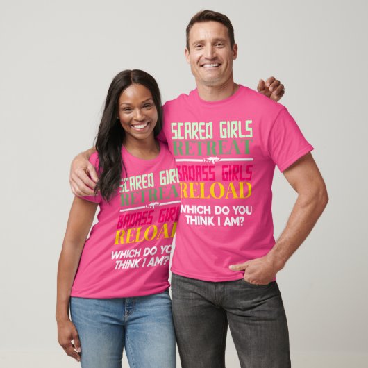T-shirt Filles effrayées Retraite Filles Badass Reload Fem (Unisexe)