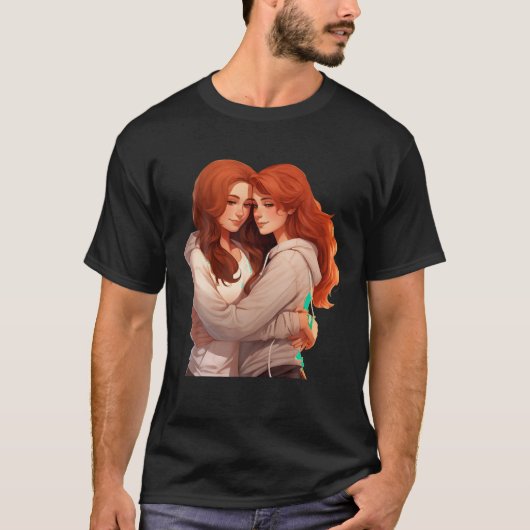 T-shirt filles embrasser Cuddle Idée Créative Inspiration (Devant)