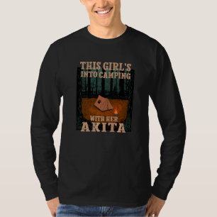 T-shirt Filles en camping avec son chien Akita Akita Inu 1