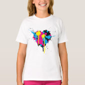 T-shirt filles en forme de coeur (Devant)