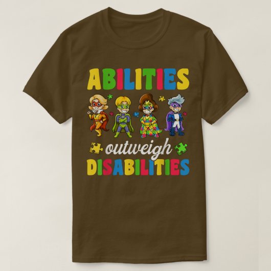 T-shirt Filles Enfant Autisme Chemises, Capacités Plus Que (Design devant)