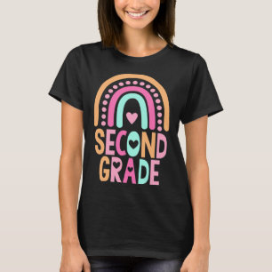 T-shirt Filles et garçons de deuxième année arc-en-ciel En