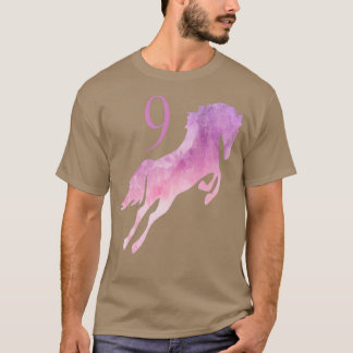 T-shirt Filles Extraordinaires 9E Anniversaire Cheval Aqua