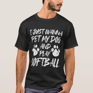 T-shirt Filles Fastpitch Funny Softball Chien
