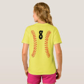 T-shirt Filles Fastpitch Softball Seams Bright Chemise Jau (Dos entier)