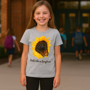 T-Shirt Filles Fleur Jaune Tournesol