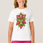 T-shirt filles fraises et fleurs (Devant)