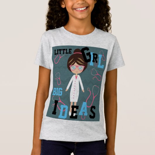 T-Shirt FILLES GRANDES IDÉES Docteur Ajouter un nom Retour (Devant)
