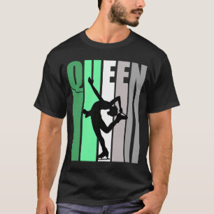 T-shirt Filles Green Retro Patinage sur glace Reine Annive