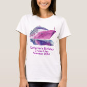 T-shirt Filles Groupe Amis Personnalisé Anniversaire Rose (Devant)