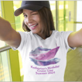 T-shirt Filles Groupe Amis Personnalisé Anniversaire Rose