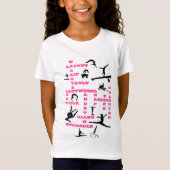 T-Shirt Filles Gymnastique Compétences Mots-croisés T-shir (Devant)
