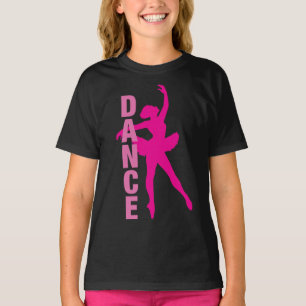 T-shirt Filles Hot rose Ballerina Danse