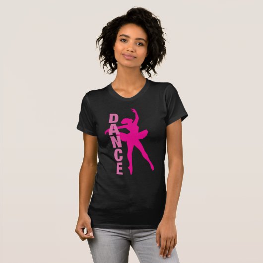T-shirt Filles Hot rose Ballerina Danse (Devant entier)