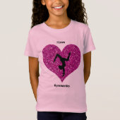 T-Shirt Filles I Love Gymnastique Parties scintillant Coeu (Devant)