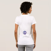 T-shirt filles Jersey blanc avec signe de paix flo (Dos entier)