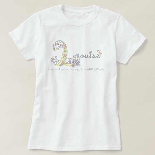 T-shirt Filles L pièce en t nommée de Louise de monogramme (Design devant)