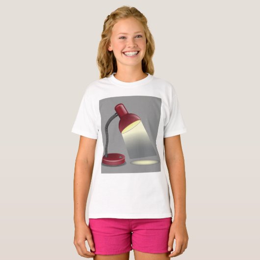 T-shirt Filles Lampe de table (Devant entier)