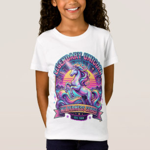 T-Shirt Filles Licorne Légendaire Rétro & Étoiles