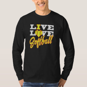 T-shirt Filles Live Love Softball Pour les Ados et les fem