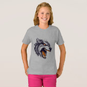 T-Shirt Filles Loup Féroce (Devant entier)