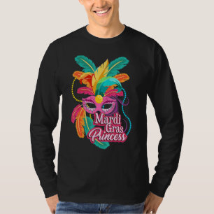 T-shirt Filles Mardi Gras Princess Enfants Masque de plume