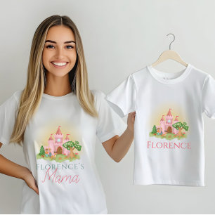 T-shirt Filles mignonne rose princesse Château Mama