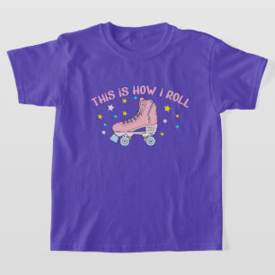 T-shirt filles mignonnes amateurs de patin à roulettes